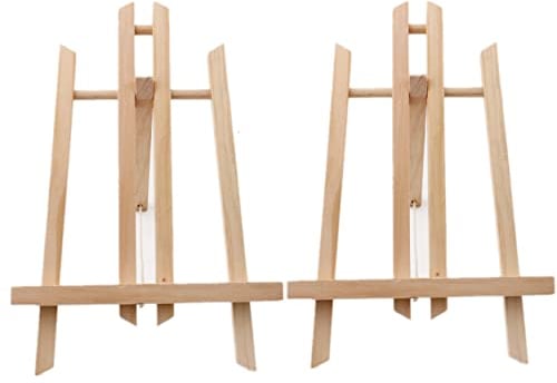 2 Pack Wooden Tabletop Art Display Easels, Small Painting Easel 30cm, Desktop Holder Stand for Displaying Canvas Paintings,Drawing, Weddings, Kids Arts & Crafts