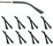 8 Paar Silikon Überzüge Antirutsch Überzüge Rutschfest Sanft Antirutsch Brillenbügel Reparatur Ersatzteile Brillenersatzzubehör für Metall Dünne Sonnenbrillen Brillenbeine,Schwarz