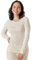 LAPASA Damen 100% Merinowolle Thermo Unterhemd, Premium Merino Wolle Thermounterwäsche, warmes Rundhals Langarmshirt Langarmpullover (L48), Nude, XXL