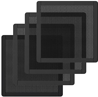 MoKo 120 x 120mm PC Case Magnetic Dust Mesh Filter, 0.5mm PVC Mesh Hole Computer Cooler Fan Dust Filter, Magnetic Frame Dustproof Mesh Filter Cover Fan Filter Grills for Computer PC Case - 4PCS