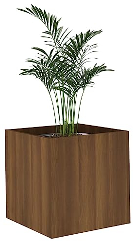 vidaXL Pflanzgefäß, Pflanzkübel für Wohnzimmer Schlafzimmer Büro, Pflanzkasten Dekorativ Feuchtigkeitsbeständig, Blumenkasten Blumentopf, Braun Eichen-Optik Holzwerkstoff
