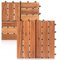 Herrselsam Holzfliesen aus Akazien Holz，30 x 30 cm Bodenfliesen, 44 Stück, 4 m² Terrassenfliese，Balkon Bodenbelag, Holzfliesen Balkon, 6 Latten Fliese