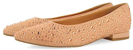 GIOSEPPO Bailarinas Color Oro Rosado con Cristales de Strass para Mujer kannus