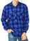KUYIGO Chemise décontractée unisexe à carreaux en flanelle boutonnée à manches longues coupe régulière, 0 bleu., XL