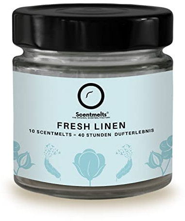 Scentmelts Raumduft-Duftwachs 10 Stück Vorratsglas ‘Fresh Linen‘