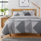 Olivia Rocco Easy Care Printed Duvet Cover Set 100% Polyester Breathable Stylish Comforter Reversible Quilted Bedding Bed Sets With Pillowcases JASPER DUVET SET, GREY DOUBLE