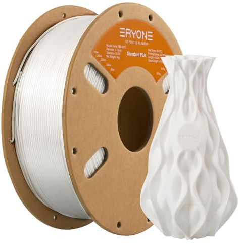 ERYONE PLA Filament 1.75mm, 3D Printer Filament PLA, Dimensional Accuracy +/-0.03mm, 1kg 1 Spool(2.2lbs), Pearl White