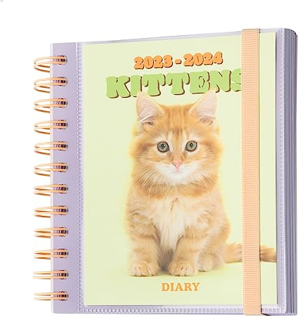 Grupo Erik Schulplaner 2023 2024 Katzen - Cats Kalender 2024 Buchkalender Tagesansicht - Planer 2023 2024 Schüler - Einschulung Terminkalender 2023/2024 Ringbuch Hausaufgabenheft 2023/2024