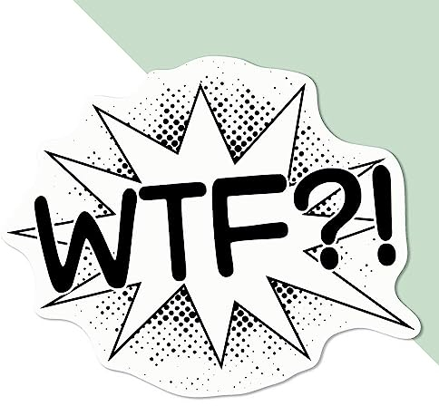 Mittel 100mm 'WTF?! Komische Sprechblase' Permanente Aufkleber (DW00089633)