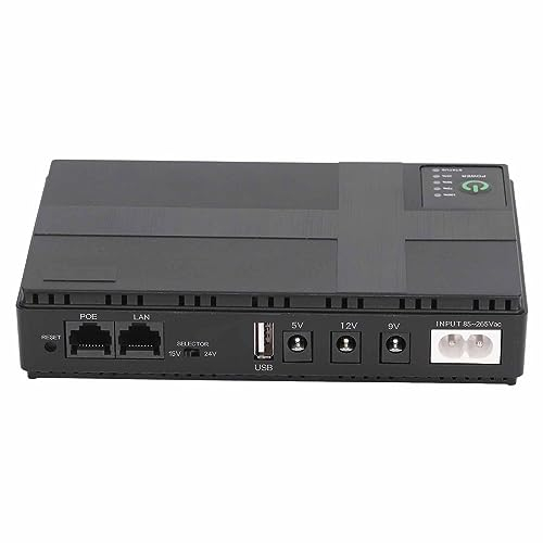 Gruppo di continuità 10400mAh UPS Batteria di Backup, 5V 9V 12V 2A POE 15V 24V 1A Alimentazione in Uscita per Router, Modem, Telecamera di Sicurezza (Spina UE)
