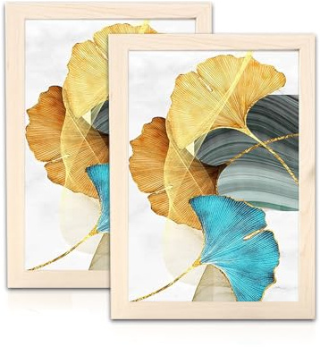 SNSYGN Bilderrahmen, 2 Stück Holzbilderrahmen DIN A4 (20 x 25cm) in Logge Farbe Kunstfotorahmen Posterrahmen Picture Frame Dünner Rahmen für Fotos Bilder Poster Puzzles