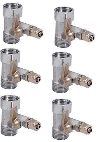 LLKOZN 6X Speisewasseradapter 1/2 Bis 1/4 Kugelhahn Wasserhahn Feed Umkehrosmose Silber