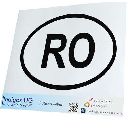 INDIGOS UG Aufkleber - Autoaufkleber - JDM - Die cut - Auto - 200x138 mm - Rumänien RO - schwarz - Heckscheibe - Heckscheibenaufkleber - Sticker - Tuning