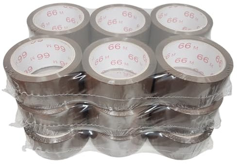 FabaCare Paketklebeband, stark klebend, braunes Klebeband für Kartons, Versandklebeband, Paketband, Verpackungsband, Packband, Haftklebeband, Klebebandrolle, Packbandrolle, 66m x 50mm, 18 Rollen