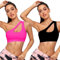 Vertvie Damen One Shoulder Sport BH Sexy Bügellos Workout Bra Gepolstert Tank BH Push Up Bequem Yoga Bralette Fitness Training Mittlere Unterstützung (Schwarz+Rosarot, L)