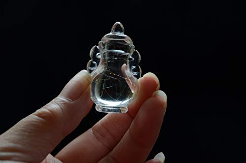 BIANMTSW Rare Naturel tibétain himalayen Haute Altitude Or Clair Cristal rutilé Quartz souhaitant Bouteille 1.65 Pouces Spirituel Collections de la Maison