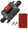Guuzi IP67 Wasserdichter Inline-Schnurschalter DPST AC 20A-125V, 16A-250V, Ein-Aus-Kippschalter Doppelsteckdose mit roter Wipptaste, Inline-Netzlampenschalter Außenschalter