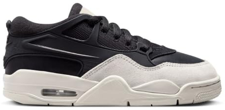 NIKE Air Jordan 4 RM Grade School Trainers Sneakers Fashion Shoes FQ7938 (Black/Dark Grey/Light Bone 001) Size UK5.5 (EU38.5)