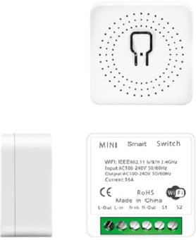 Interruttore WiFi intelligente compatibile con Cozylife, Google Home, Alexa, Siri. Timer Max 3500 W o 16 Ampere. Bianco.