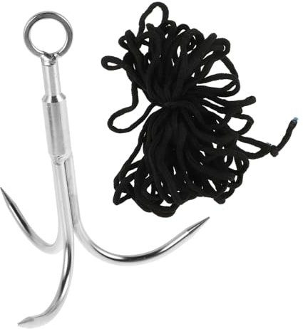 Yardwe Grappling Hook mit Seil Robuster Kletterhaken für Outdoor-aktivitäten Angeln und Camping Vielseitiger Dreizackiger Haken mit Verbessertem Grip und Solider Konstruktion für