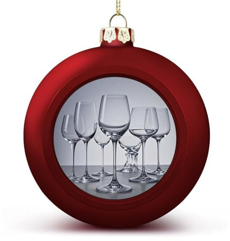 Große Weihnachtskugel, Weingläser, bedruckte Weihnachtskugeln, Weihnachtsbaumschmuck, Halloween-Kugel-Ornamente
