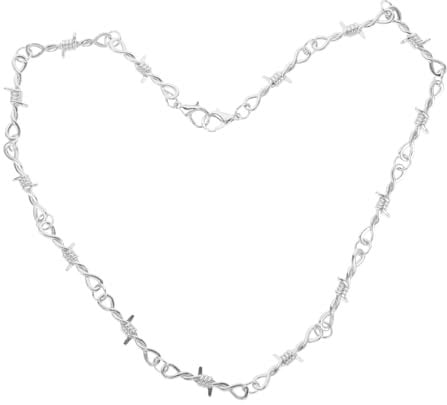 WRITWAA Women Modern Aesthetic Hip Hop Necklaces Gothic Metal Bracelet Barbed Wire Chain