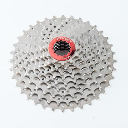KTKEET Cassette 9 vitesses 11-30T/32T/34T/36T/40T/42T/46T/50T/VTT/vélo de route 9 vitesses compatible avec Shimano Ultegra XT Sunrace Sram (11-36T)
