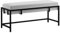 BETTSO - Elegante Sitzbank LAMO - Polsterbank mit Metalbeinen - Moderner Bettbank - Garderobenbank - Sitzhocker Wohnzimmer, Schlafzimmer, Flur - Metalfarbe Schwarz - Stofffarbe Hellgrau - 100x35x45cm
