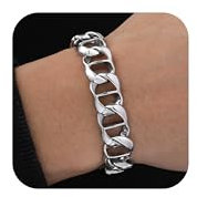 Herren Armband Silber Edelstahl Herrenarmband - 24cm Länge Gliederarmband Silberarmband für Herren Herrenarmbänder für Papa Ehemann Sohn, Men's Bracelets Männer Schmuck Geschenke