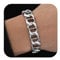 Herren Armband Silber Edelstahl Herrenarmband - 24cm Länge Gliederarmband Silberarmband für Herren Herrenarmbänder für Papa Ehemann Sohn, Men's Bracelets Männer Schmuck Geschenke