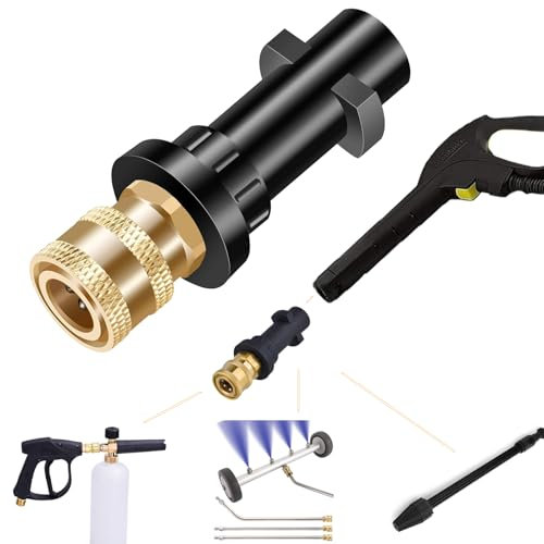 Adaptateur de pistolet pour nettoyeur haute pression, avec prise de raccordement rapide 1/4, compatible avec les nettoyeurs haute pression Karcher/Kärcher K Serie K2, K3, K4, K5, K6, K7 (1 pièce)