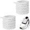 Nogeqi 8mm Rope Laces, Round White Shoe Laces for Trainers Chunky Shoelaces Replacement Strings (150cm)