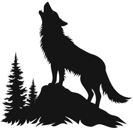 AMA SHOP Aufkleber Wolf Modell 15 | geeignet für Helm Auto Motorrad PC Laptop | Aufkleber | Leidenschaft Motorrad | 13 cm