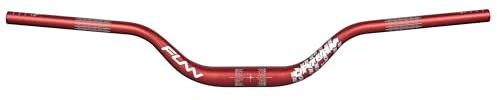 Funn Upturn Riser Lenker, Klemme 35mm, Breite 800mm, Rise 75mm (Rot) | dreifach konifiziert, AL6061 und AL6066, aufrechte Geometrie, Markierungen für Schalt- und Bremshebel, für MTB und BMX