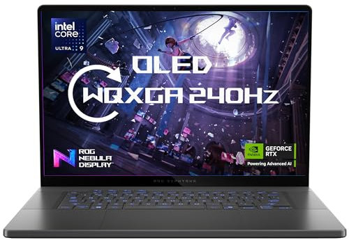 MESH Computers ASUS ROG Zephyrus G16 GU605 16-inch 2.5K 240Hz OLED Gaming Laptop (Intel Core Ultra 9 285H, 64GB LPDDR5X RAM, 2TB SSD, NVIDIA GeForce RTX 5090 24GB GDDR7, Wi-Fi 7, Windows 11 Home)