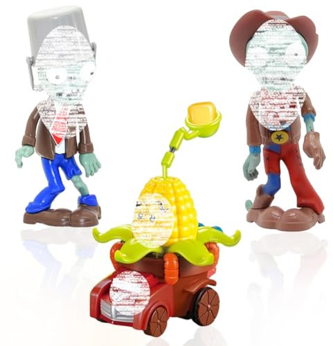 DKLQXCE Conjunto de Verduras y Zombis, 3 PCS Plant Toy Zombie Toy Set, Plant Party Supplies, Zombie Party Supplies, Regals para Niños Mayores de 3 Años, Decoración de Halloween