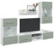 Woonisher Meubles TV avec lumière LED 5 pcs Vert Olive Bois d'ingénierie Ensemble Meuble TV et Table Basse