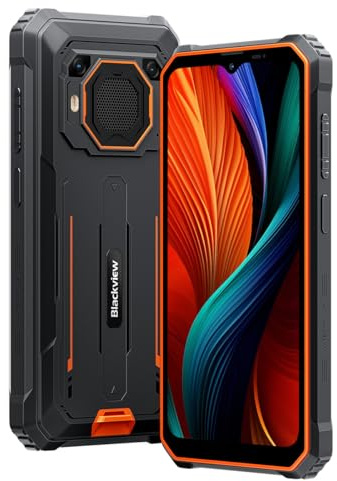 Blackview BV6200 Plus Teléfono Móvil Resistente, 24GB+128GB, Batería 11000mAh, 3W 98dB Altavoz Ultra-Ruidoso, 16MP+13MP+2MP, 6.56'' HD+, Android 15 Dual SIM IP68 Smartphone Antigolpes, NFC Naranja
