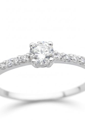 Diademita Silberner Solitär-Ring mit Zirkonia (XL)
