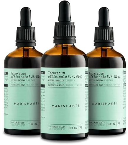 Löwenzahn (Taraxacum Officinale F.H. Wigg.) Alkoholfreie Urtinktur – flüssiger Extrakt – Tropfen – 100 ml – Nahrungsergänzungsmittel – Marishanti – 100% natürlich und vegan
