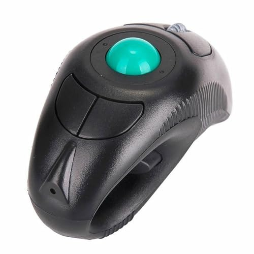 Souris Trackball sans Fil 2,4 Ghz USB 1000 Dpi pour Ordinateur Portable | Commande au Pouce, 5 Boutons et Plastique Noir, Format Portable, Usage Main Gauche ou Droite