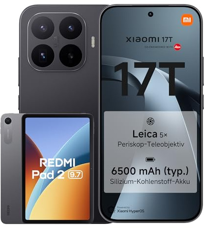 XIAOMI 17T 12+512G Schwarz Bundle Redmi Pad 2 9.7 4+64GB Gray