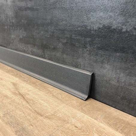 Battiscopa da 10 metri | Battiscopa 60 x 12,8 mm25560-7043 in PVC espanso duro con labbro morbido colorato, listello in plastica basalto