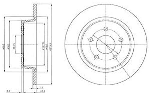 DELPHI BG4533C 2x Bremsscheiben Hinten Ø280mm voll Kompatibel mit FORD Kuga Mk2 DM2 1683383 DV612A315BA AV612A315BA