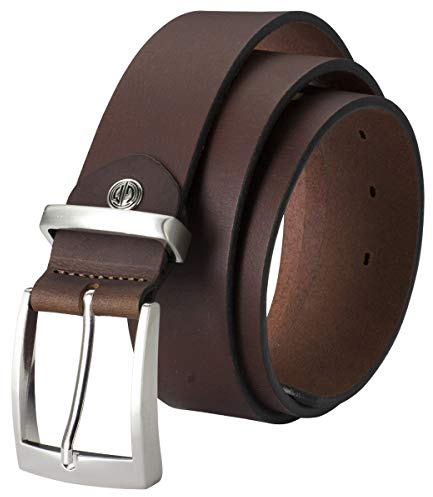 LINDENMANN Herren Ledergürtel, Vollrindleder, Büffelleder, Schwarz/Dunkelbraun, 90 cm, Braun