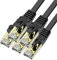 Veetop 1,5m x 5 Stück Lan Kabel Cat 7 Netzwerkkabel Patchkabel für 10 Gigabit Ethernet, Flexibel und Robust mit vergoldetem RJ45. Schwarz