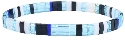 KELITCH Damen Tila Beads Charm Armband Stretch Armbänder Candy Colors Wrap Freundschaftsarmbänder - J