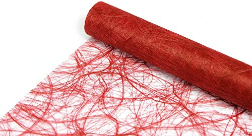 Sizoweb Tischläufer Tischband Dekoration Dekor Breite 30 cm Rollenlänge und Farbe wählbar Rot 25 Meter
