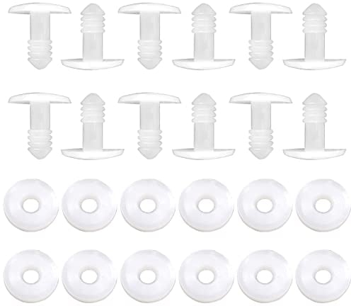 Toaob Puppengelenke, Gelenke, Kunststoff, Weiß, 15 mm, rund, für Plüsch, Arme, Beine, Köpfe, 50 Stück