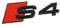 Audi 8W0071804 Lettering S4 Tuning Exclusive Black Edition Emblem Black/Red